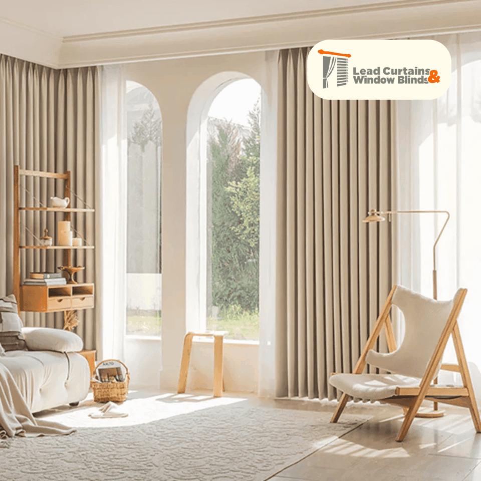 integrating smart blinds and Contemporary curtains